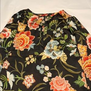 LOFT Black Patterned Blouse / Size M